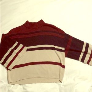 Dolman sleeve mock neck sweater